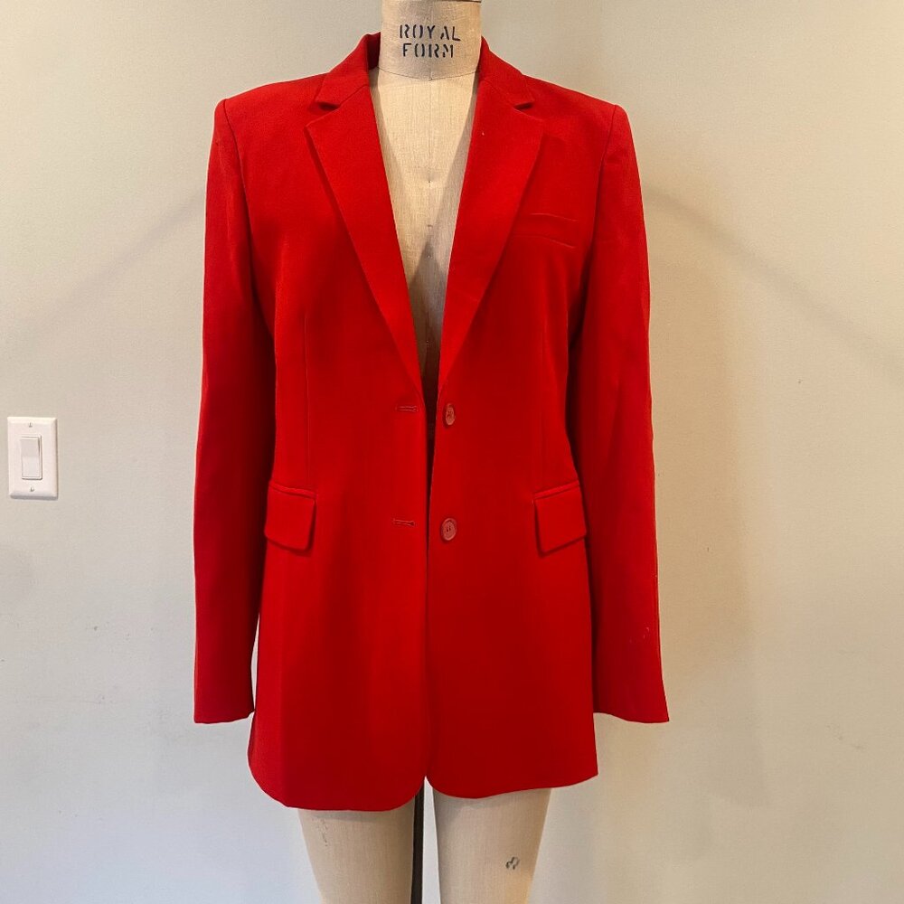 ZARA Red Tailored Blazer Jacket With Pockets, Size M